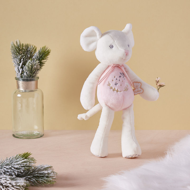  - perle - peluche souris rose 30 cm 